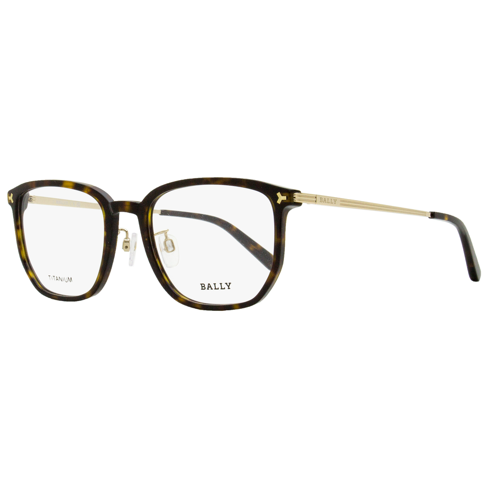 Bally Rectangular Titanium Eyeglasses BY5069H 052 Dark Havana 54mm